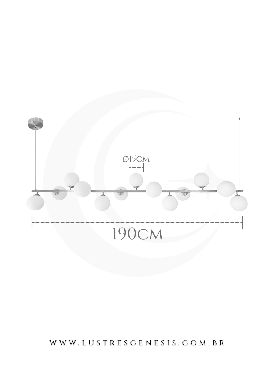 Pendente Moderno Oriana com 13 globos em sala de jantar elegante. Lustres G&ecirc;nesis loja online de Lustres e Ilumina&ccedil;&atilde;o Decorativa. 